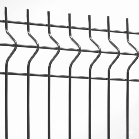 Plotový panel BRAVO 3D poplastovaný 2430 mm vo farbe antracitovej šedej RAL 7016