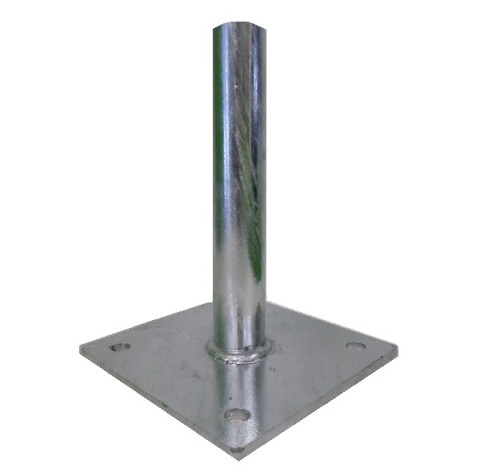 Pozinkovaná kotevná pätka na plotový stĺpik Ø 38 mm do betónu