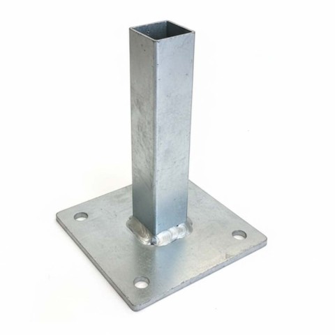 Pozinkovaná kotevná pätka na plotový stĺpik Ø 60 mm do betónu