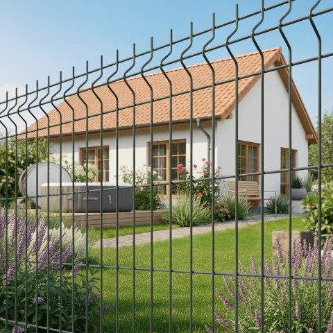 Zváraný plotový panel POLAR 3D poplastovaný 1030 mm s vodorovným prelisom | antracit RAL 7016 | oko 55 × 200 mm | drôt 5,0 mm