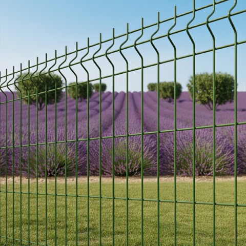 Zváraný plotový panel POLAR 3D LIGHT poplastovaný 1530 mm s vodorovným prelisom | zelený RAL 6005 | oko 55 × 200 mm | drôt 4,0 mm